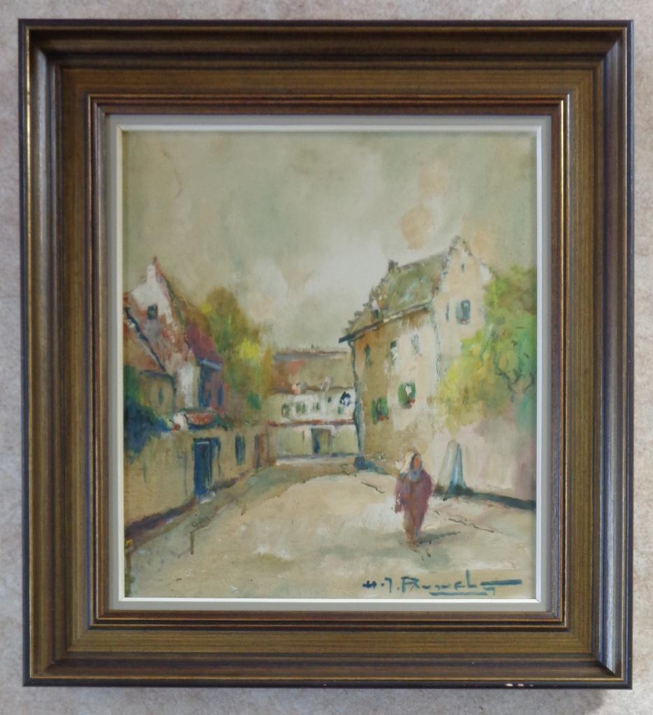 HENRI-JOSEPH PAUWELS / BEGIJNHOF / OLIEVERF / 64x59cm KADER, Ophalen of Verzenden