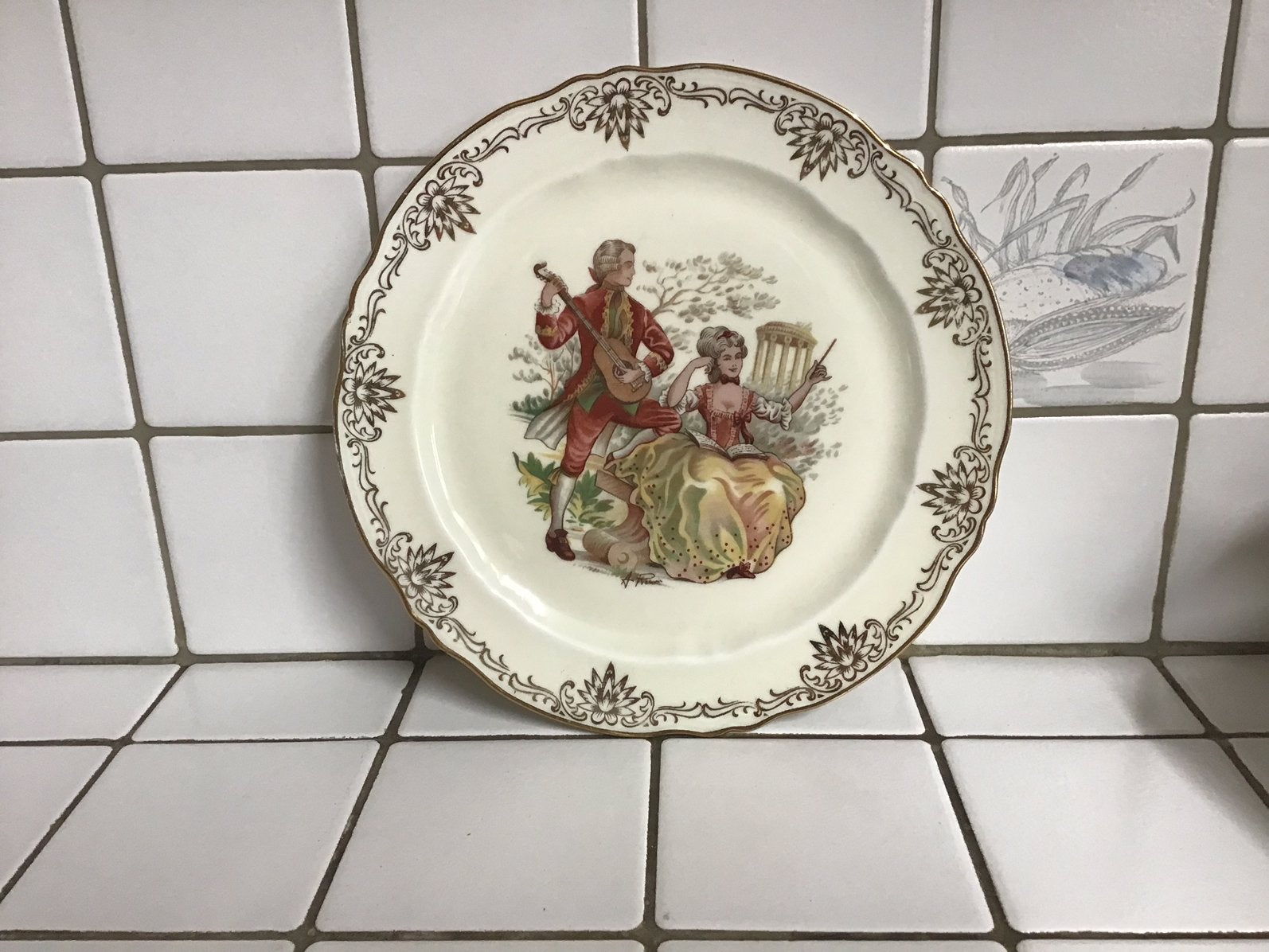 Assiette vintage en porcelaine Chadelaud de Limoges, Enlèvement ou Envoi