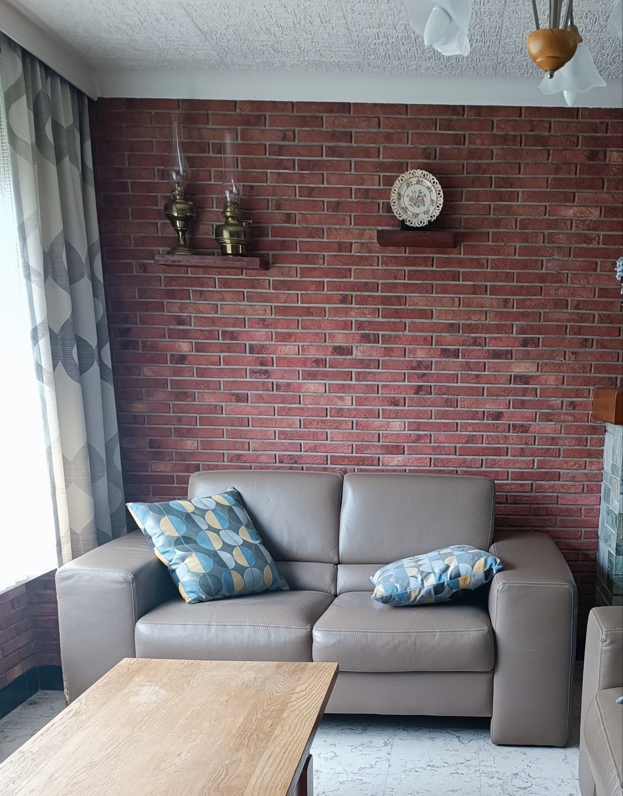 lederen salonzetel, Huis en Inrichting, Ophalen, 150 tot 200 cm, Tweepersoons, Zo goed als nieuw