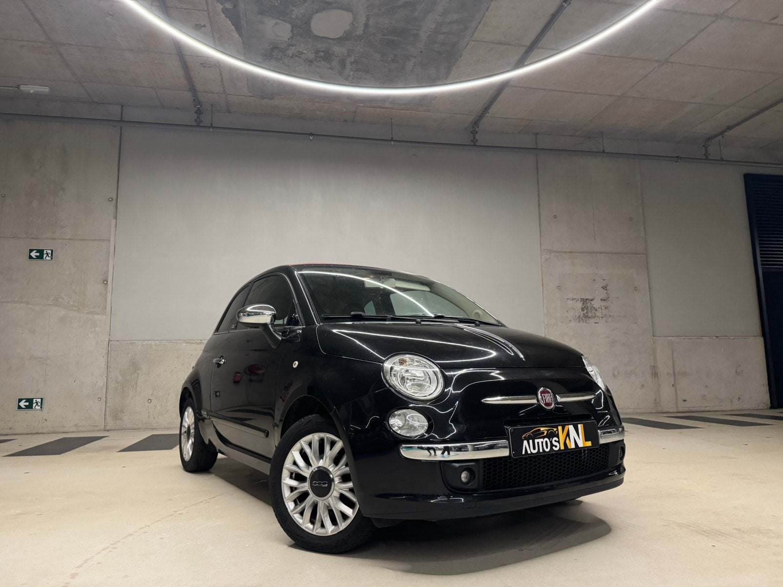 ️FIAT 500  CABRIO 1.2I /123.000KM/2018/EURO5/12M GAR, Auto's, Fiat, Euro 6, Zwart, Bedrijf, Boordcomputer