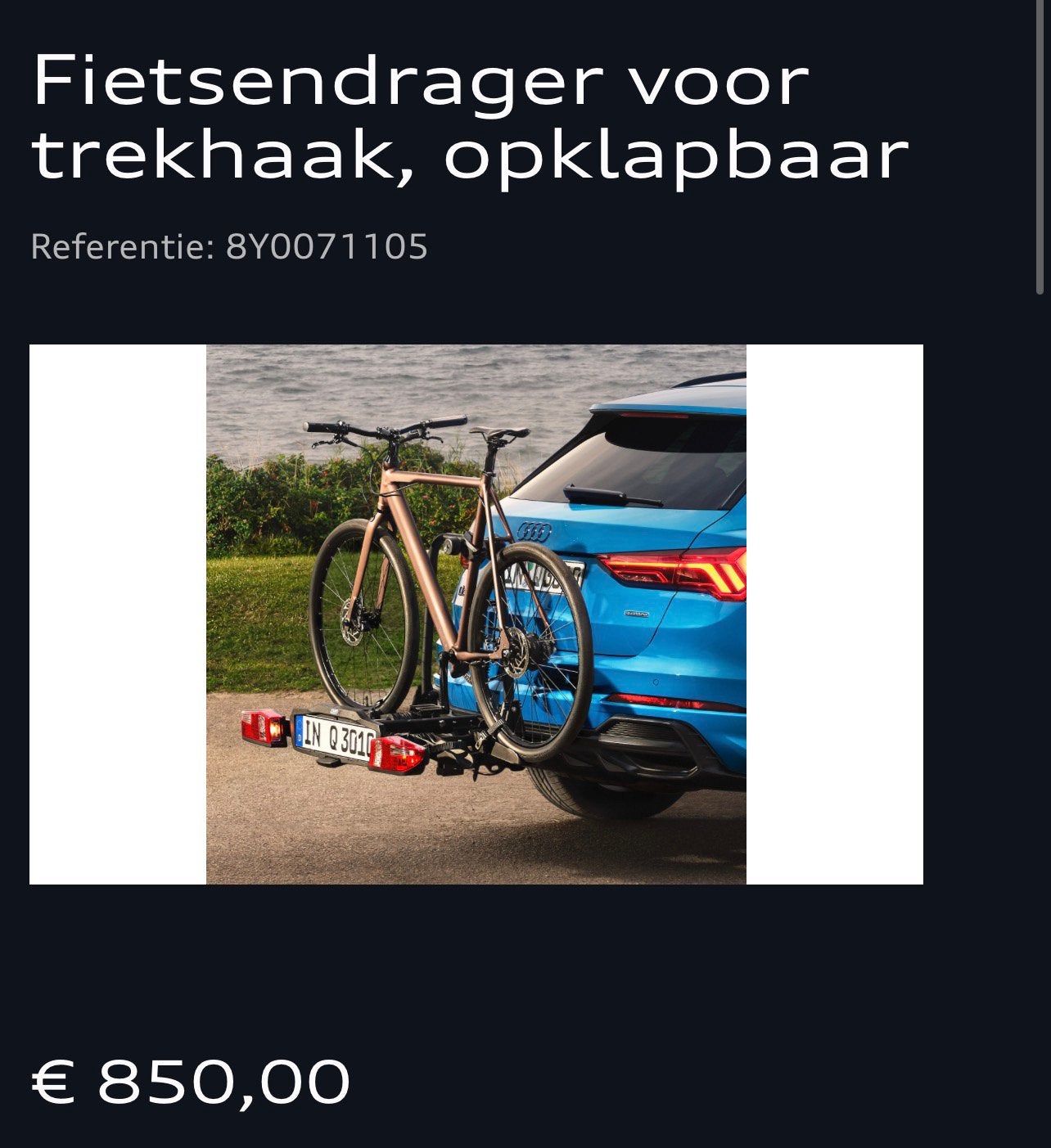 Audi Uebler Fietsendrager 2 Fietsen Nieuw Ongeopend, Ophalen, 2 fietsen, Nieuw, Trekhaakdrager