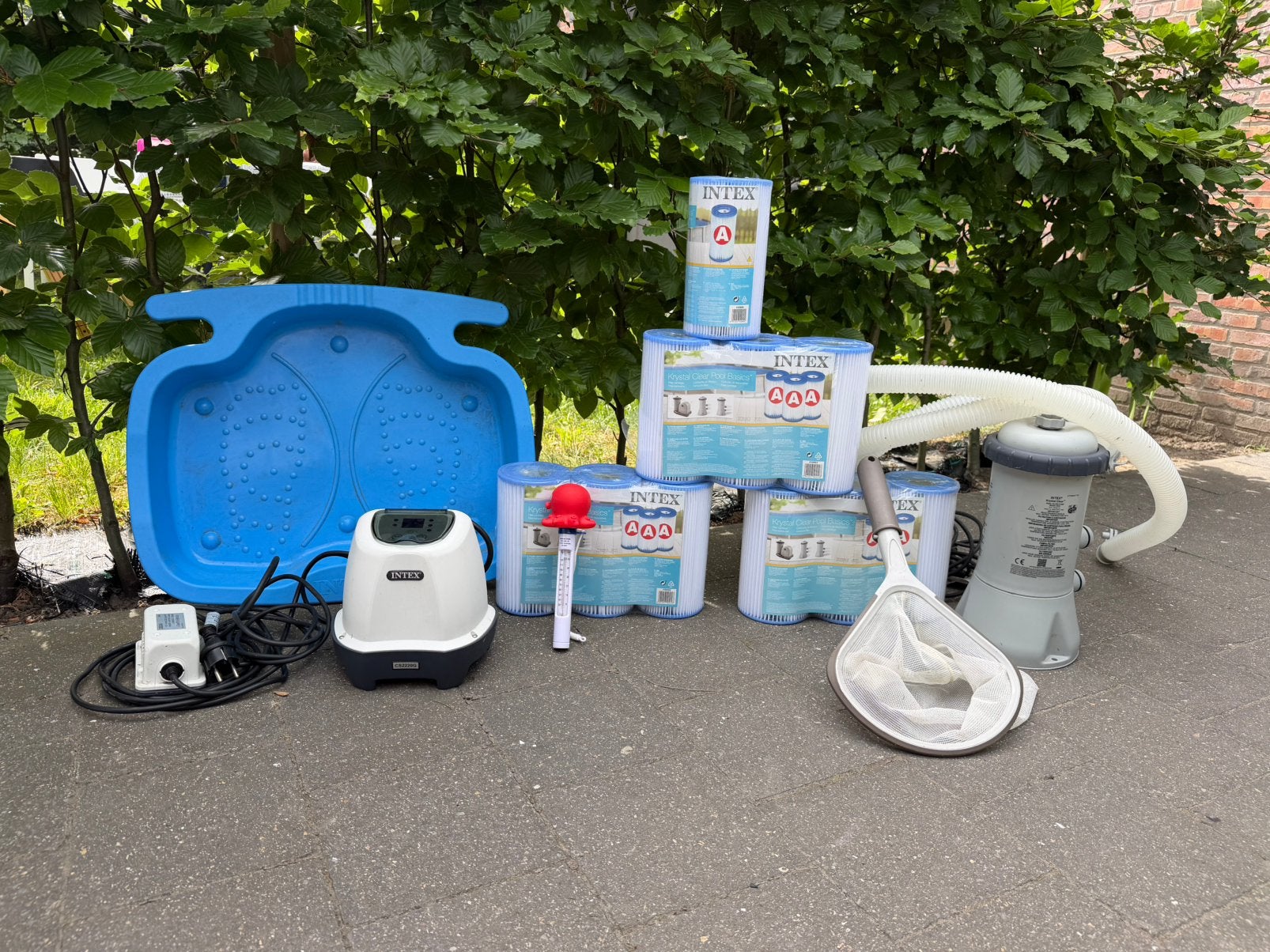 Intex zoutwatersysteem QS200 + pomp + ladder + toebehoren, Jardin & Terrasse, Accessoires de piscine, Comme neuf, Échelle, Enlèvement