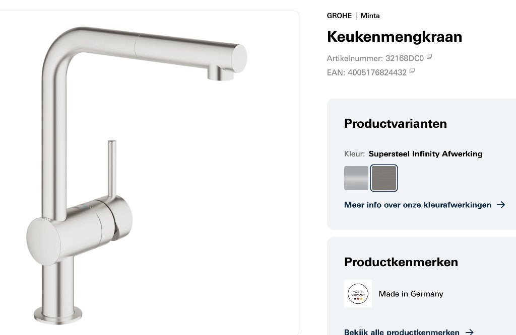 Mélangeur de cuisine GROHE Minta, Bricolage & Construction, Sanitaire, Enlèvement, Comme neuf, Chrome, Robinet
