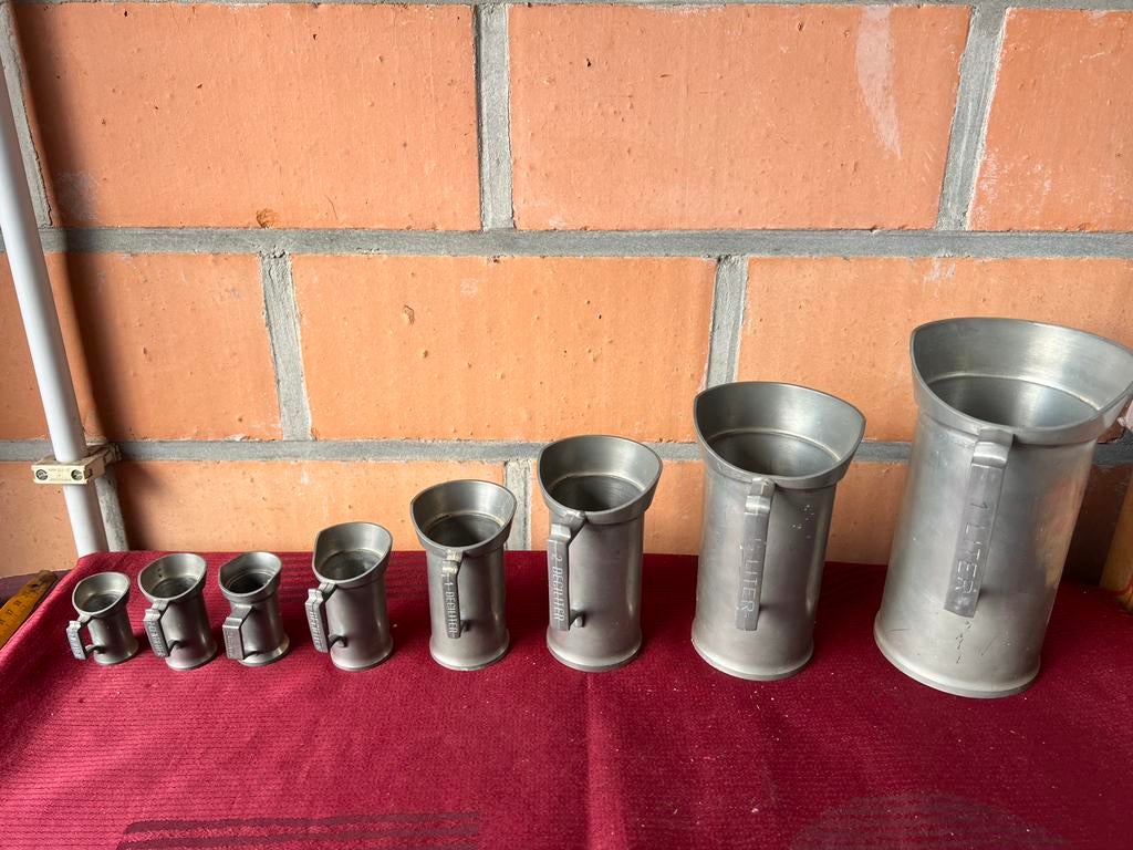 Lot maatbekers, Antiek en Kunst, Antiek | Tin, Ophalen of Verzenden