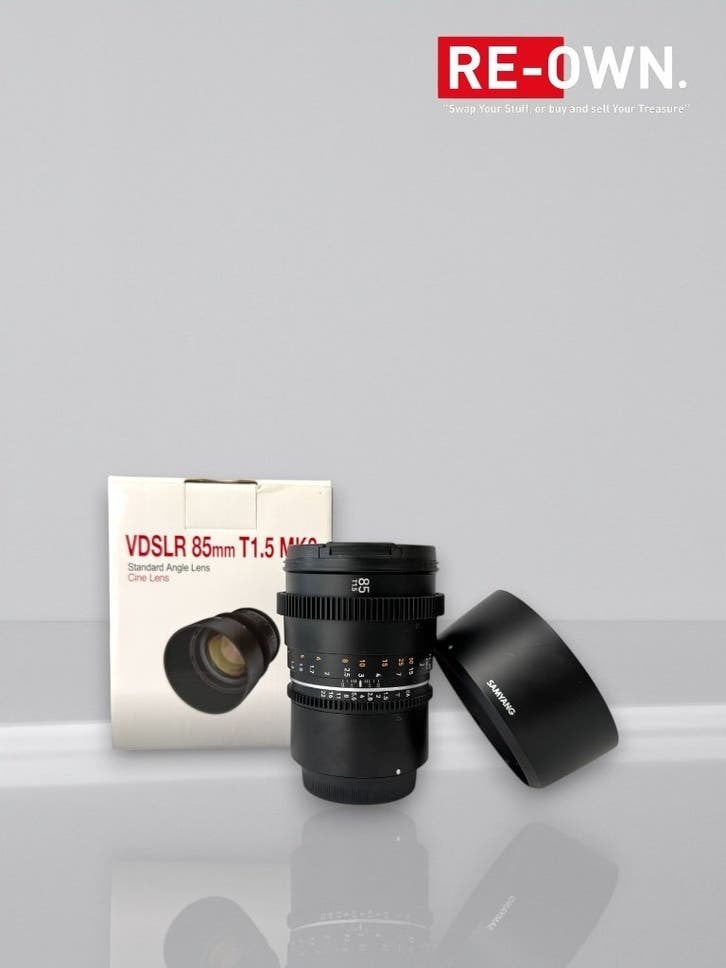SAMYANG DVSLR 85MM T1.5 MK2 CANON RF MOUNT | NIEUWSTAAT, Bouchons d'objectif, 85 mm, Enlèvement ou Envoi, Canon RF