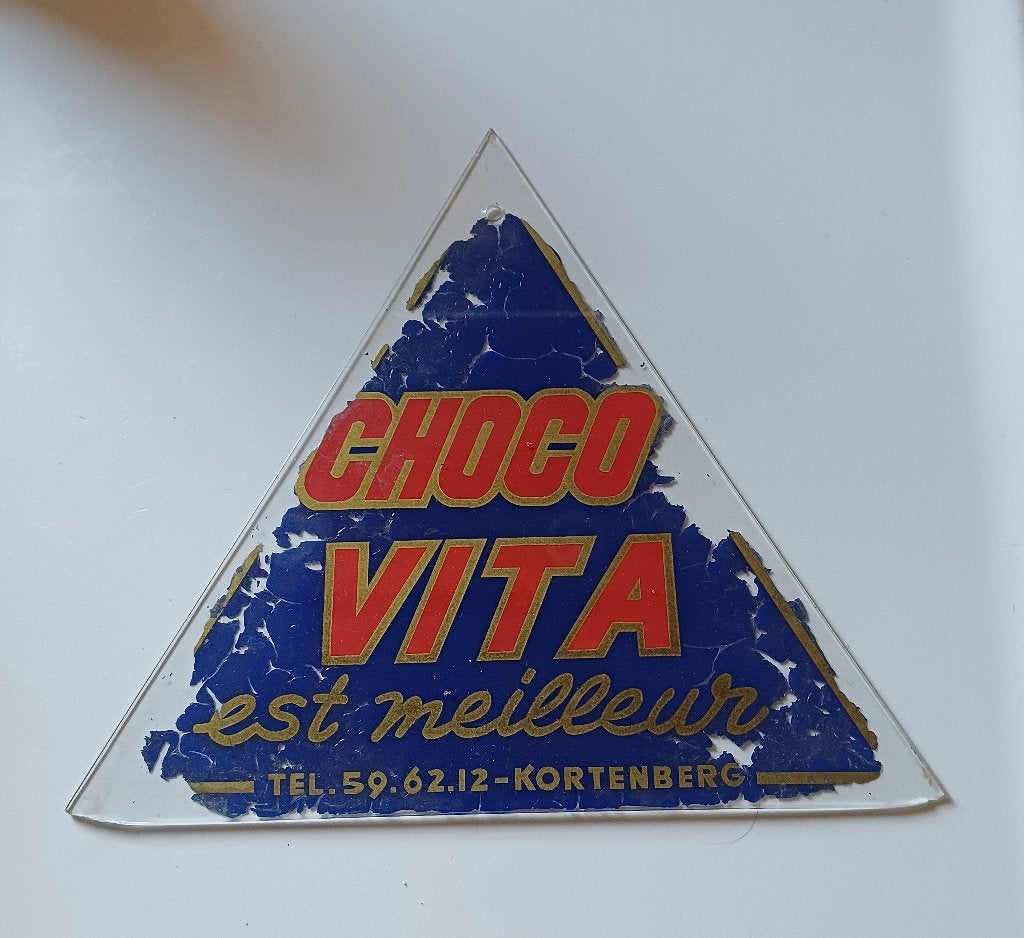 publicité en verre églomisé pour CHOCO VITA, Collections, Enlèvement ou Envoi, Autres types