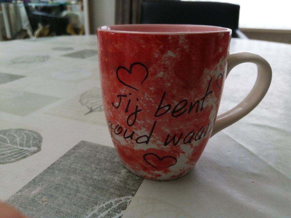grote mok JIJ BENT GOUD WAART ( NIEUW, Huis en Inrichting, Keuken | Servies, Ophalen of Verzenden, Nieuw, Aardewerk, Mok