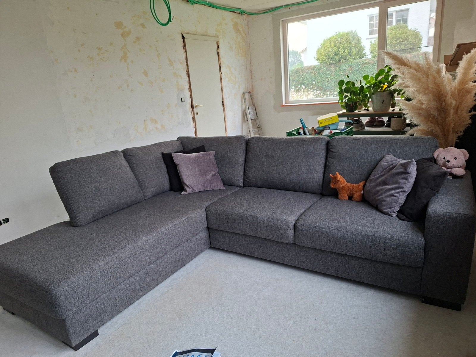 Hoekzetel grijs (261x212), zeer goede staat, Enlèvement, Utilisé, Tissus