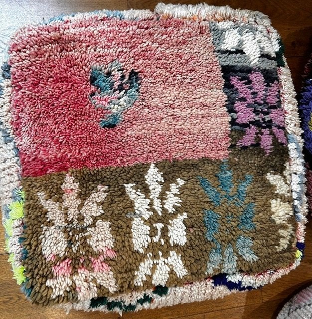 Marokkaanse Berber poef, Carré, Enlèvement, Utilisé, 50 à 75 cm