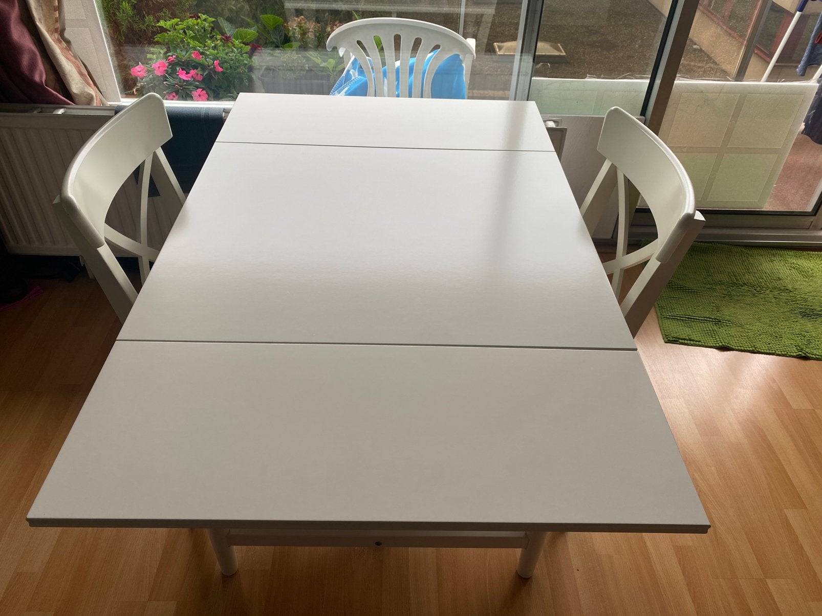 Table pliable aves 2 chaise, Enlèvement, Comme neuf, Blanc, Bois
