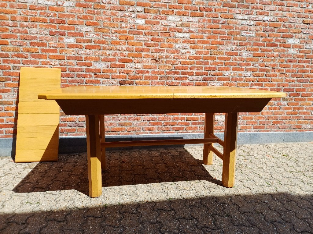 Table à manger en hêtre massif — 1m60 x 1m + 2 rallonges, 150 à 200 cm, Cinq personnes ou plus, 100 à 150 cm, Enlèvement