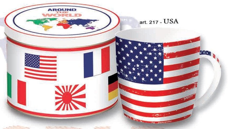 Nieuw | Mug World Flags 35cl in metalen blik, Maison & Meubles, Cuisine | Vaisselle, Neuf, Enlèvement ou Envoi, Autres matériaux