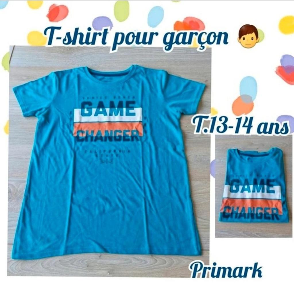 T-shirt MC pour garçon -bleu-Primark-T.12-13 ans, Kinderen en Baby's, Kinderkleding | Maat 152, Ophalen of Verzenden, Gebruikt