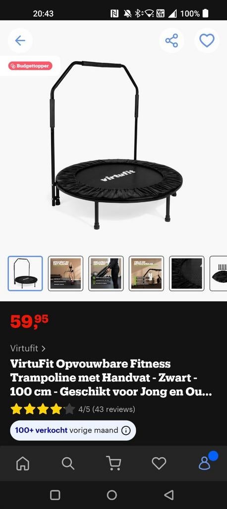 Mini-trampoline van het merk VirtuFit, Sport en Fitness, Fitnessapparatuur, Ophalen