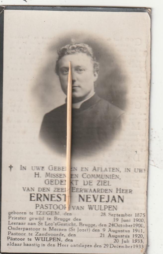 Bidprentje Priester Wulpen-Izegem, Verzenden, Bidprentje