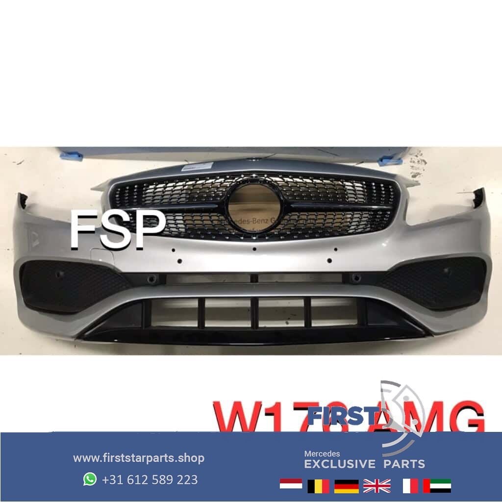 W176 A Klasse Facelift AMG Voorbumper grijs 2018 bumper diam, Gebruikt, -, Voor, Ophalen of Verzenden
