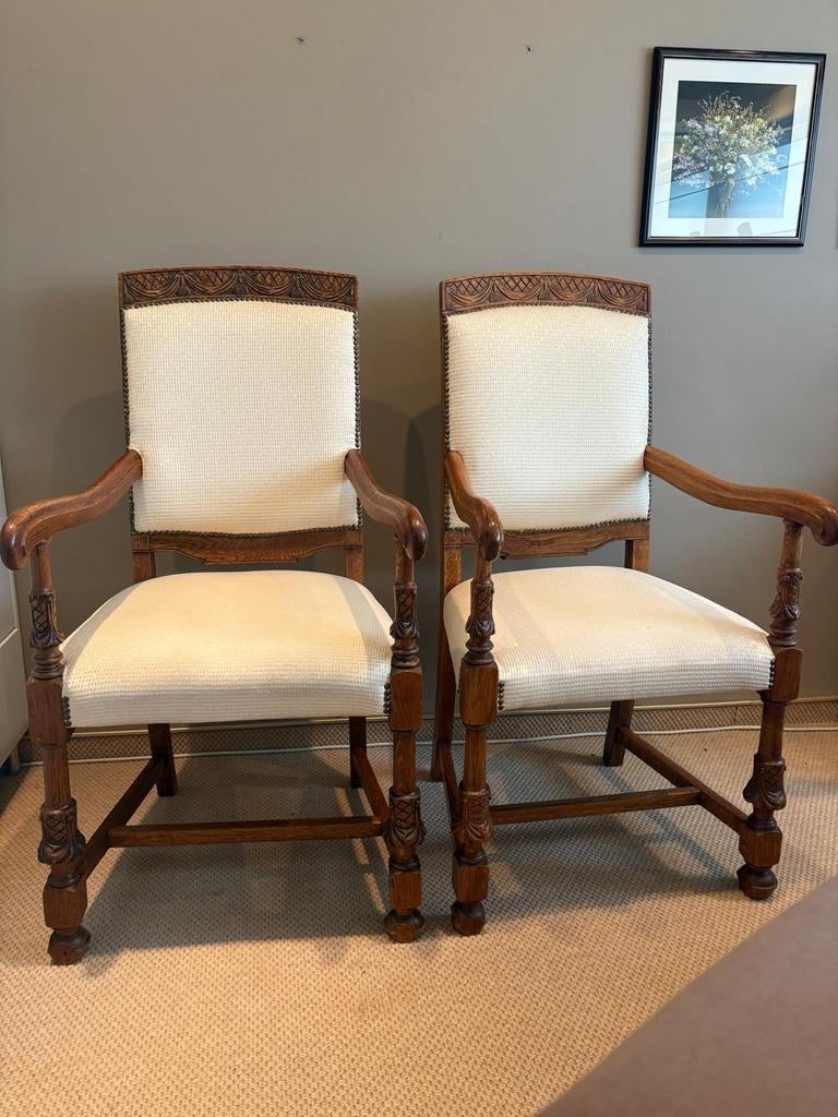 Eiken stoelen met leuning, Antiek en Kunst, Ophalen