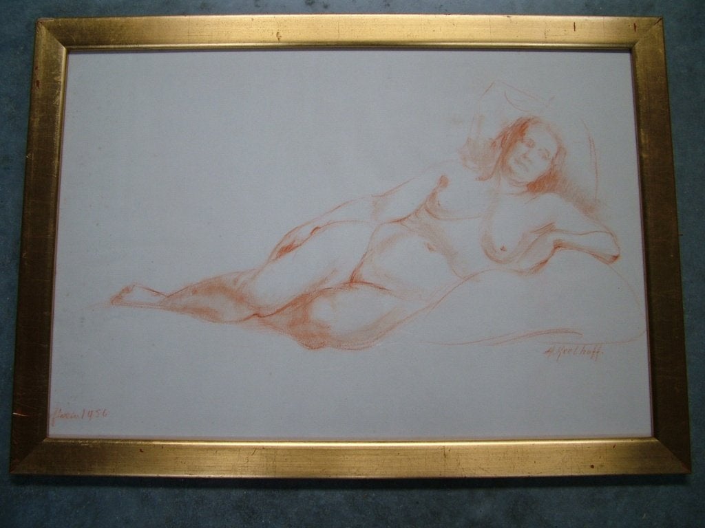 Liggend naakt Alice Keelhoff 1896 / 1983 spotprijsje!, Ophalen, Gesigneerd