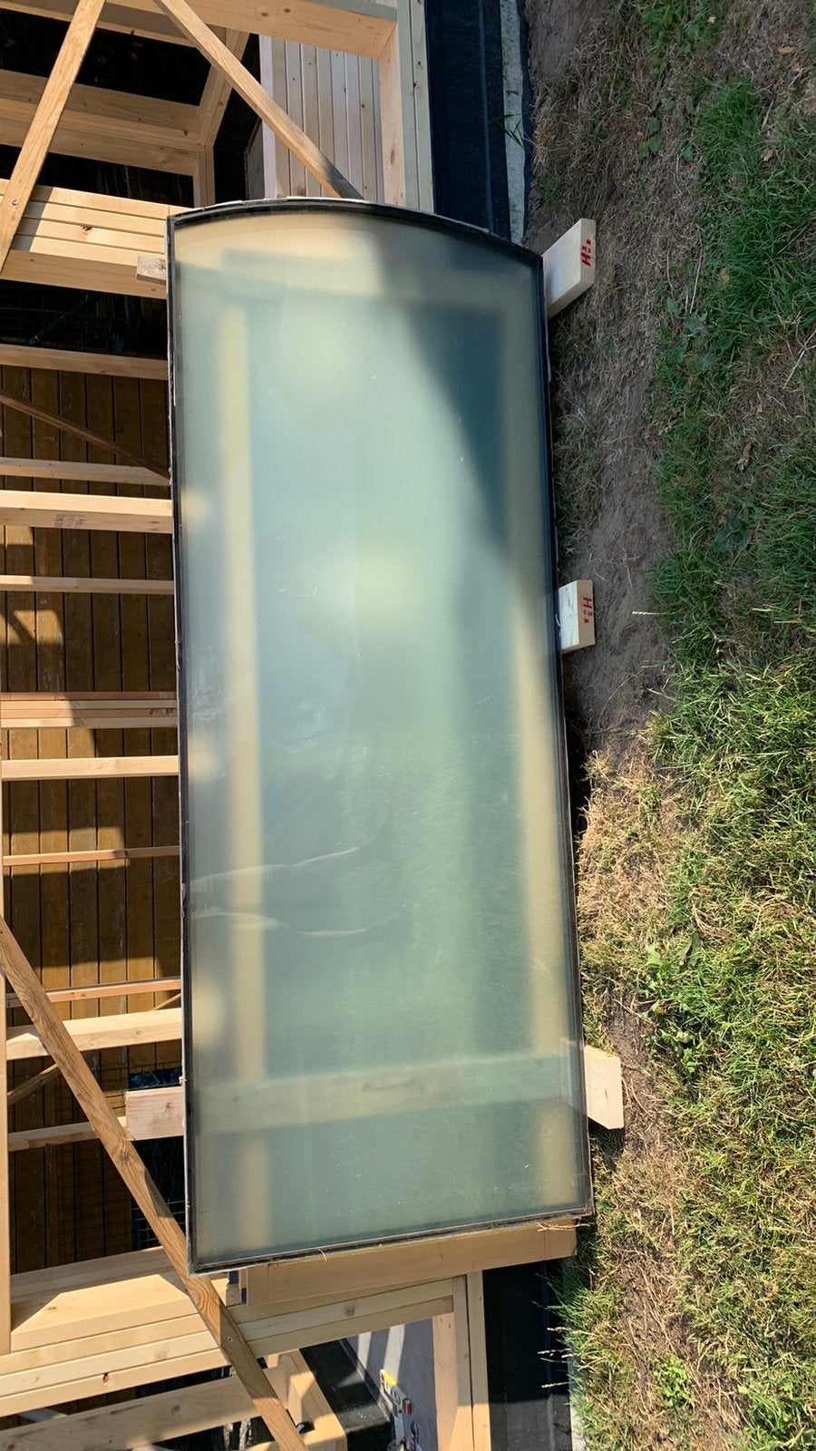 Raam 3-voudig mat glas, Tuin en Terras, Ophalen, Zo goed als nieuw