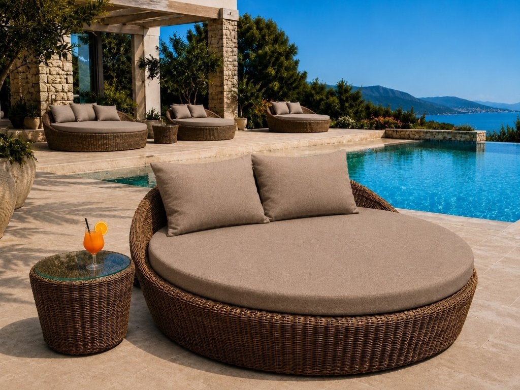luxe ronde ligbedden uit voorraad dia 2 meter, Tuin en Terras, Verzenden, Nieuw