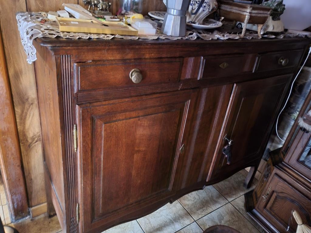 drèche, armoire 2 portes et 3 tiroirs, en chêne