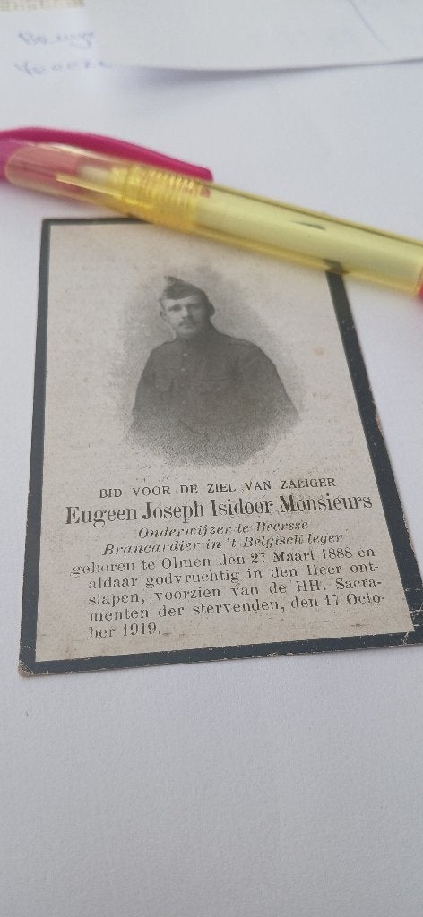 Bidprentje 1919, Verzamelen, Ophalen of Verzenden, Bidprentje