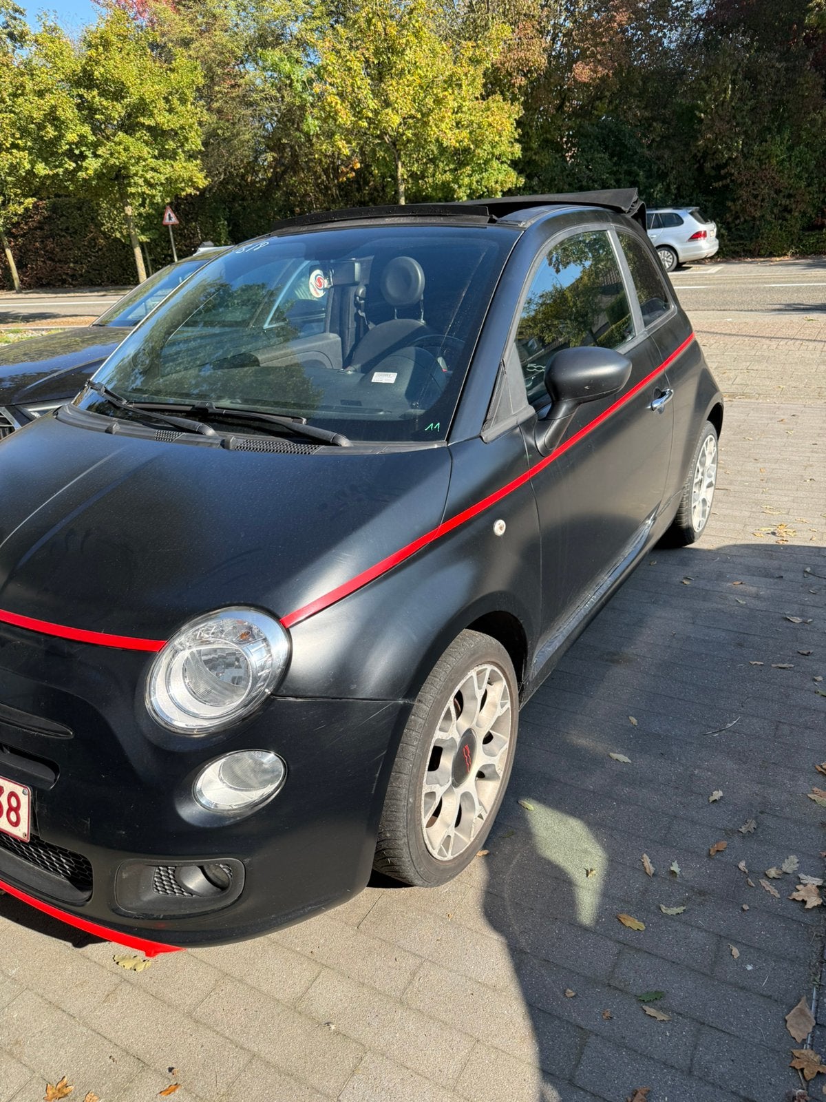 Fiat 500 cabrio 2015 benzine, Auto's, Zwart, Handgeschakeld, Particulier, 2 deurs