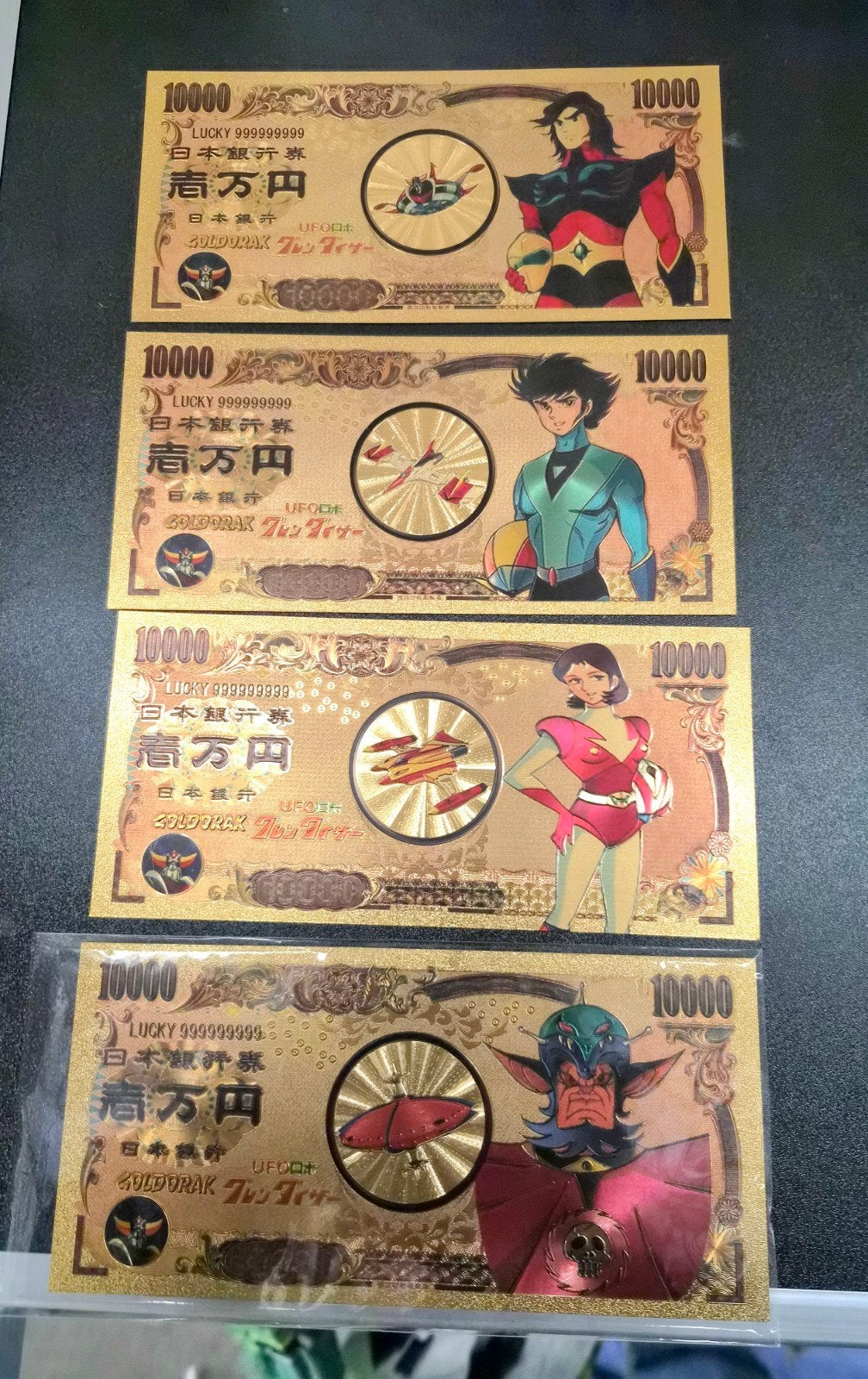 Goldorak 4 bankbiljetten collectie, Ophalen of Verzenden, Nieuw