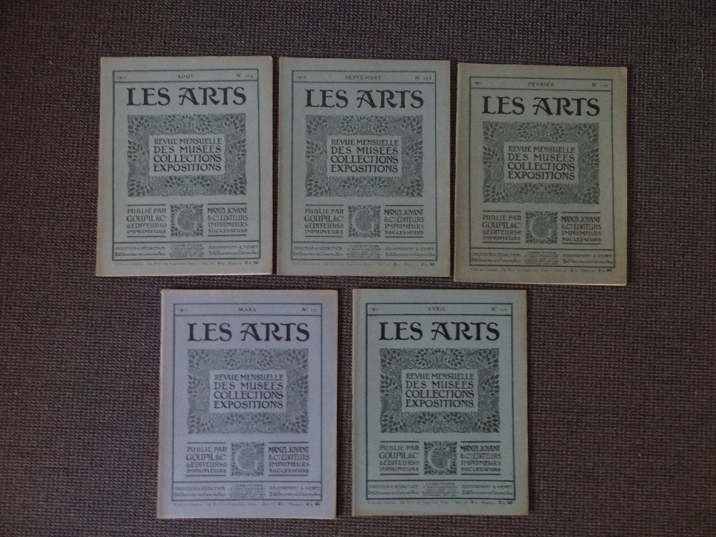 5 x Les Arts n 104, 105, 110 111 et 112 de 1910 et 1911,, Enlèvement ou Envoi, Sculpture