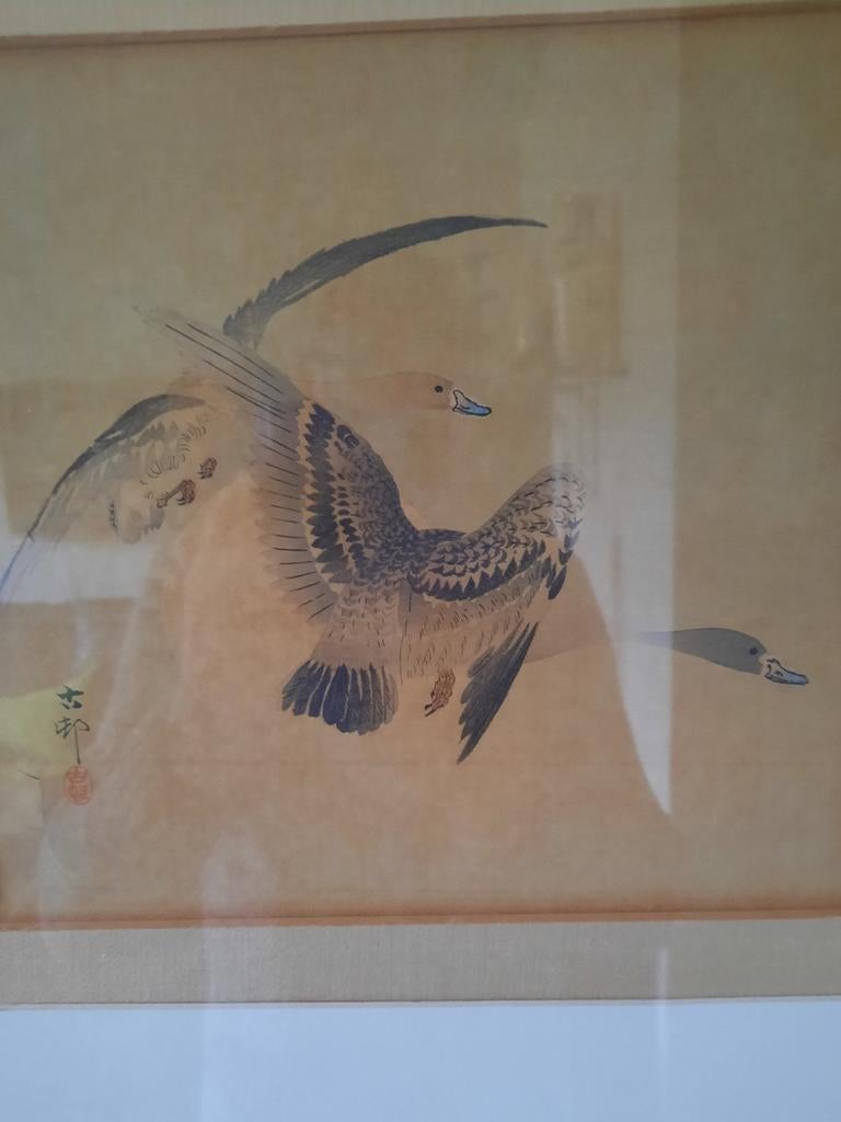 Twee19de eeuwseJapanse suibokuga ( tekeningen op rijstpapier, Antiek en Kunst, Ophalen