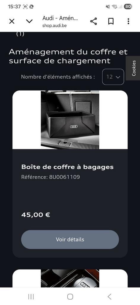 Boite de coffre Audi - neu encore emballé