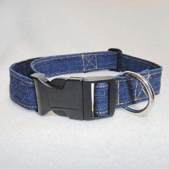 Collier jeans, Dieren en Toebehoren, Hondenhalsbanden en Penningen, Ophalen, Nieuw