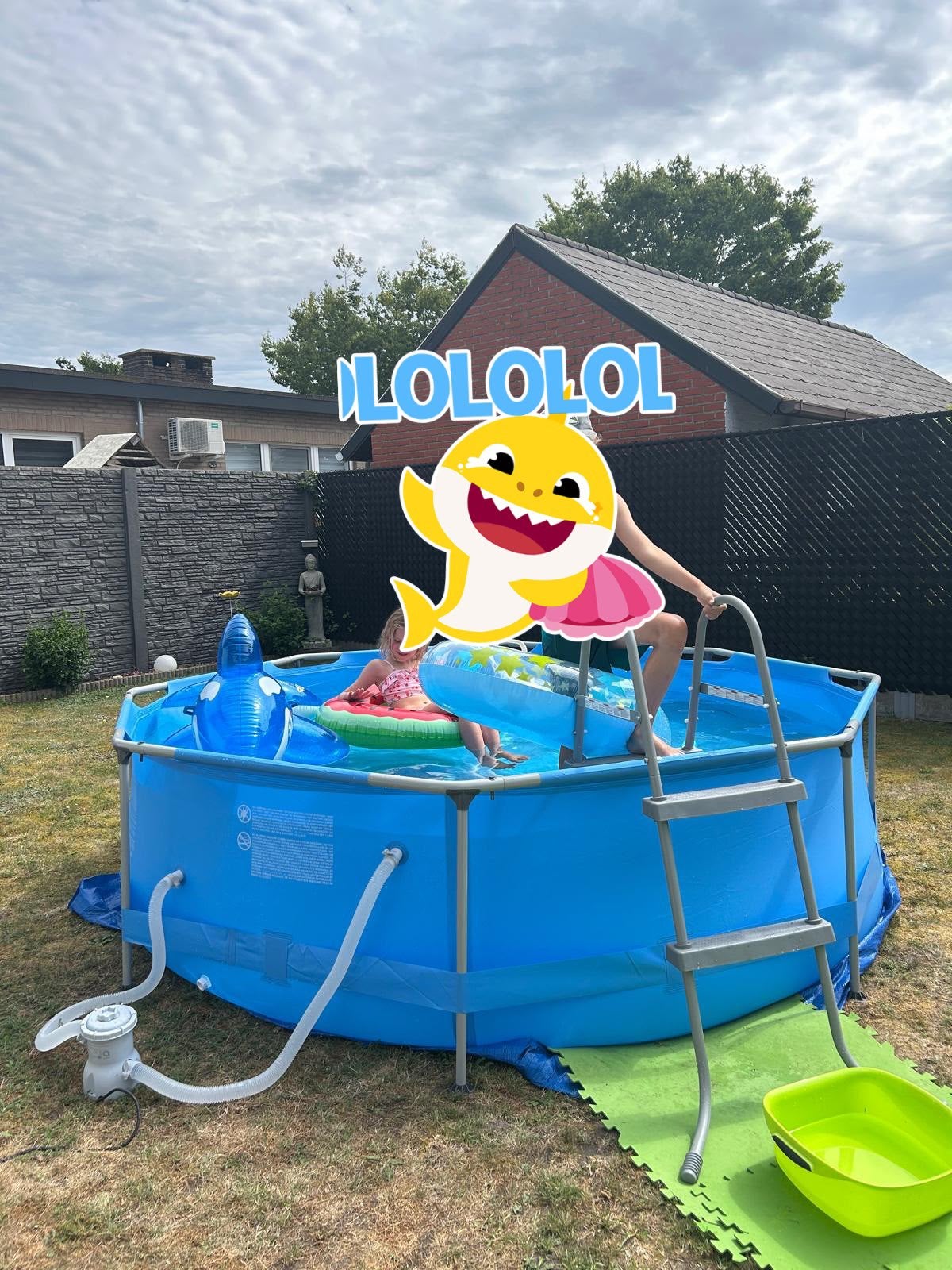 Zwembad  met doorsnee 3 meter 76 cm hoog met filter, Ophalen, Rond, Zo goed als nieuw, Opzetzwembad