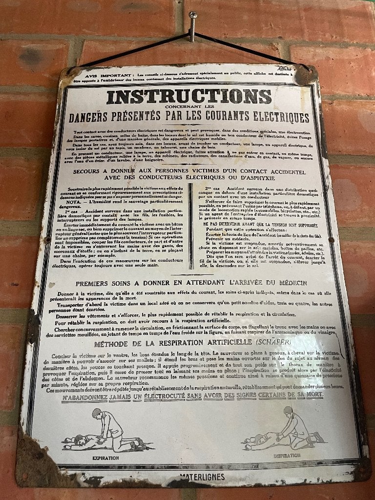 Oud emaille reclamebord, Verzamelen, Merken en Reclamevoorwerpen, Ophalen of Verzenden, Gebruikt, Reclamebord