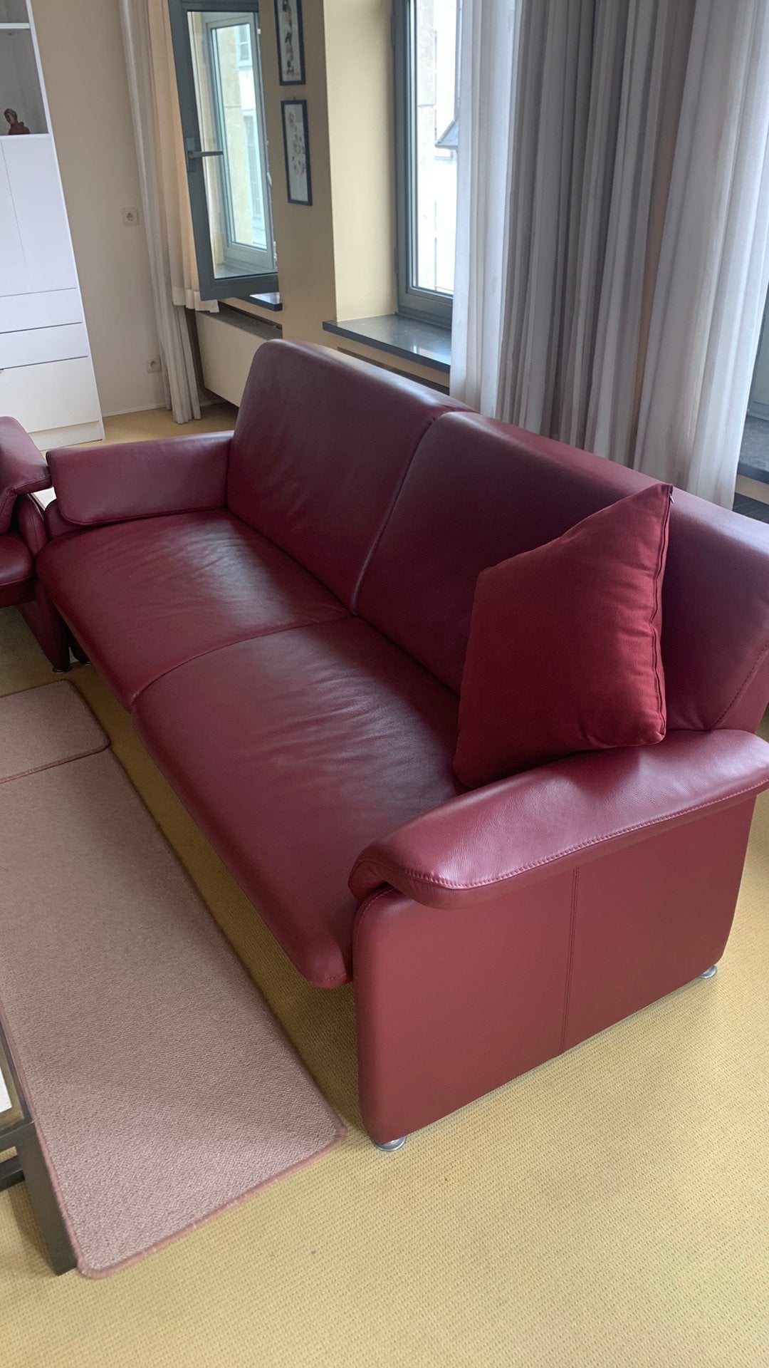 Zeer degelijk Bordeaux salon voor 5 personen., Ophalen, Gebruikt, 200 tot 250 cm, Vierpersoons of meer