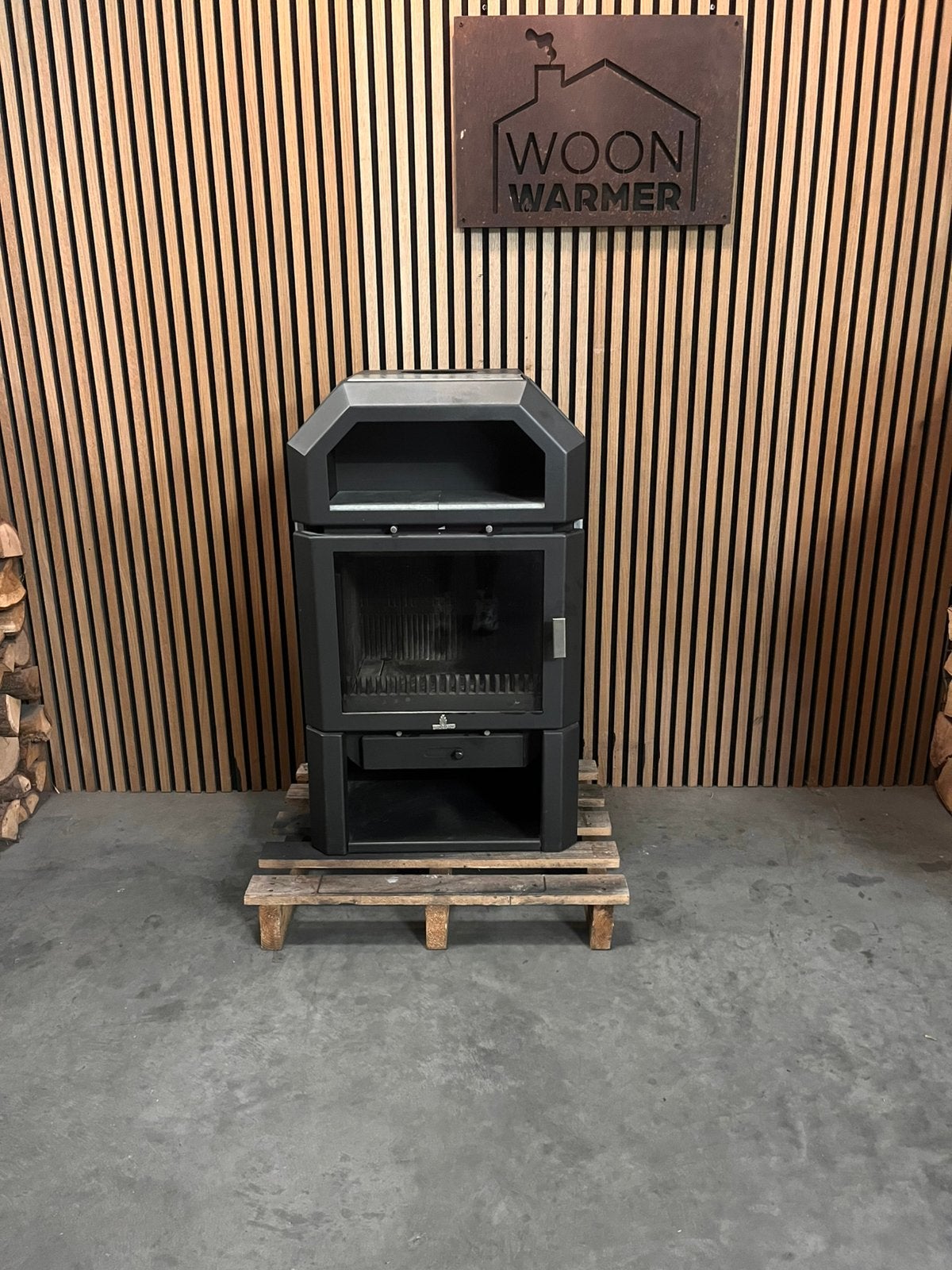 26081 Speksteenkachel Barbas 8kw, Huis en Inrichting, Kachels, Ophalen, Gebruikt, Houtkachel, Vrijstaand