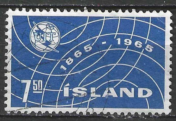 IJsland 1965 - Yvert 346 - 100 Jaar Wereldpostunie (ST), Postzegels en Munten, Postzegels | Europa | Scandinavië, Verzenden, IJsland