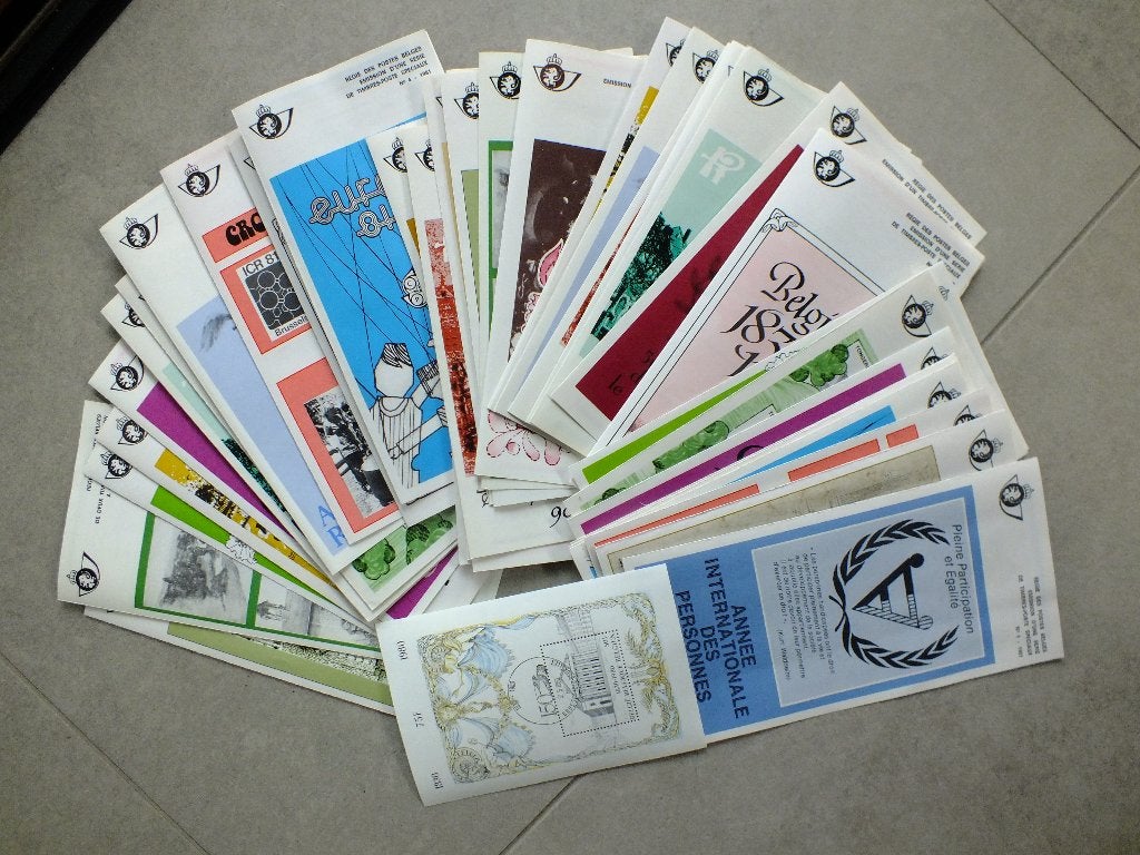 Postzegelfolders met 1 ste dag uitgifte en vel 150 Jaar, Postzegels en Munten, Ophalen of Verzenden, Gestempeld, 1e dag stempel