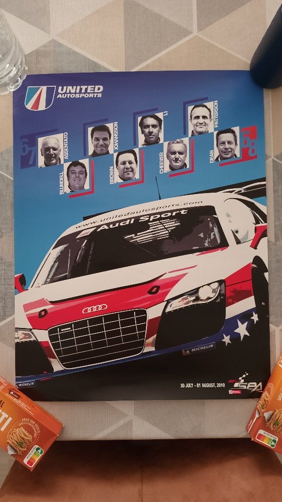 Poster 2010 24h Spa United autosports, Enlèvement ou Envoi, Comme neuf, A1 jusqu'à A3, Sport