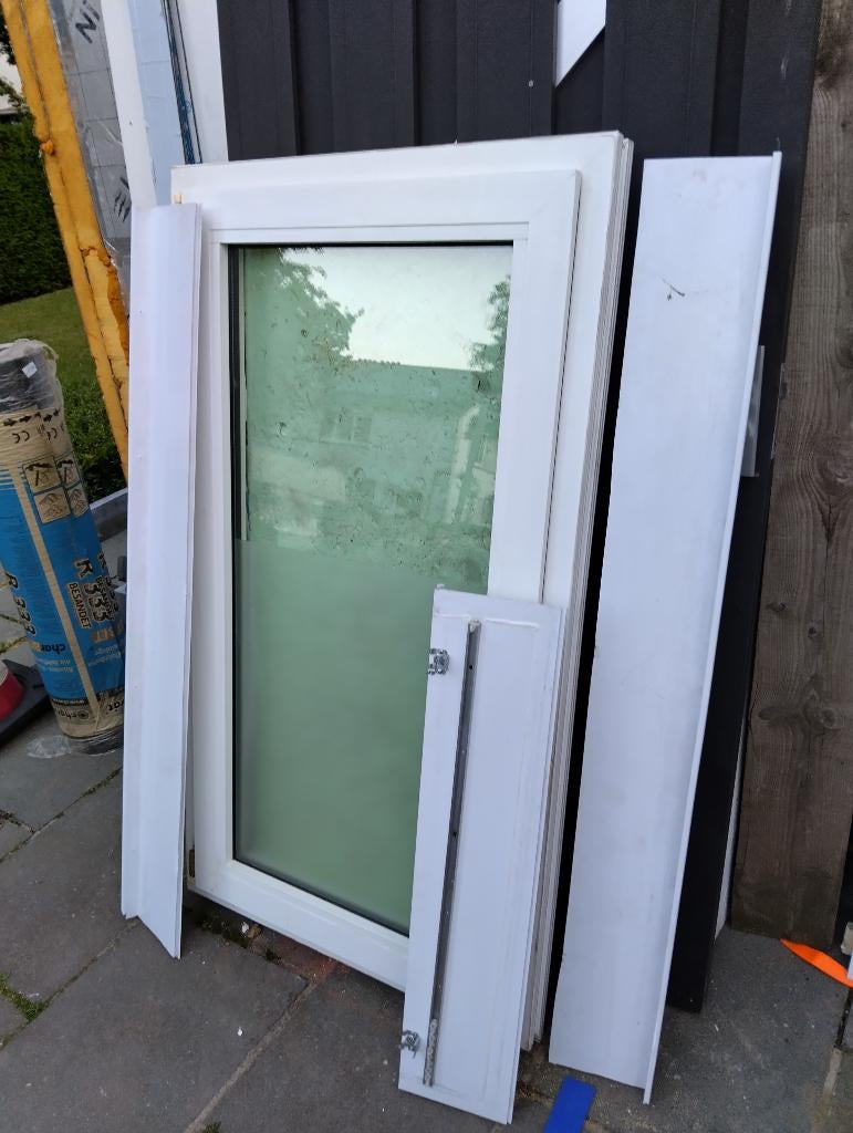 Pvc raam dubbel glas, Doe-het-zelf en Bouw, Ophalen, Gevelraam of Ruit, Gebruikt, Minder dan 80 cm