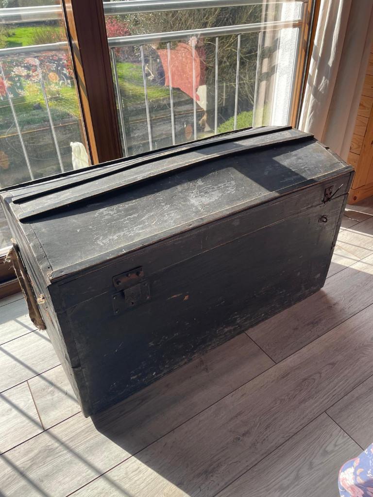 ancien coffre en bois, Maison & Meubles, Accessoires pour la Maison | Coffres, Utilisé, 50 à 75 cm, 50 à 75 cm, 50 à 100 cm, Enlèvement
