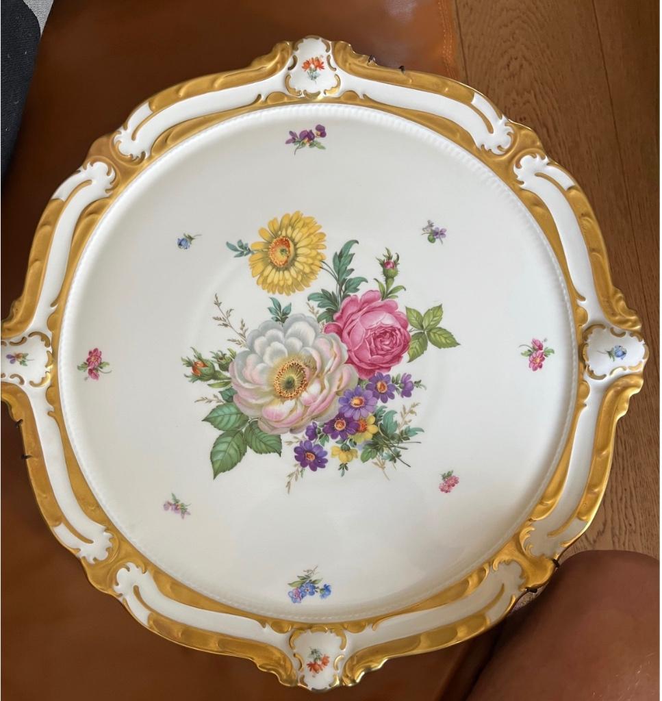 Lindner Küps Bavaria wandbord 38 cm – wit/goud, Antiek en Kunst, Ophalen