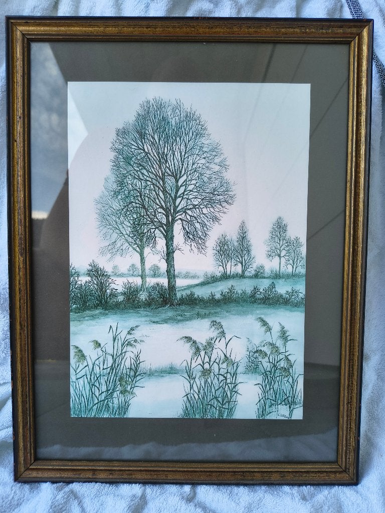 Joli dessin de Ludwig Urack, Enlèvement ou Envoi, Dessin, Encadré