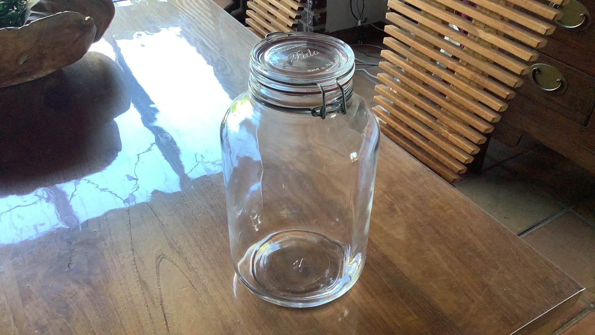Grote glazen bokalen voor opleg met beugelsluiting, Ophalen, Zo goed als nieuw, Glas