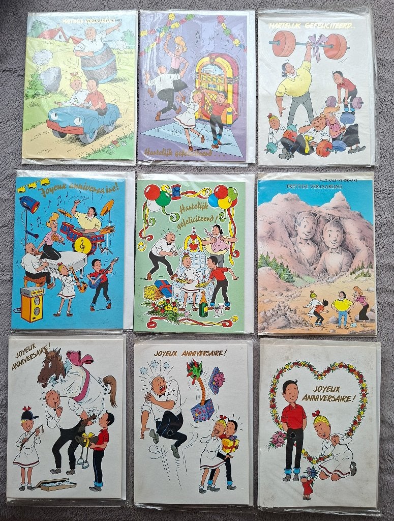 Suske en Wiske - Verjaardagskaarten, Envoi, Bob et Bobette, Comme neuf, Autres types