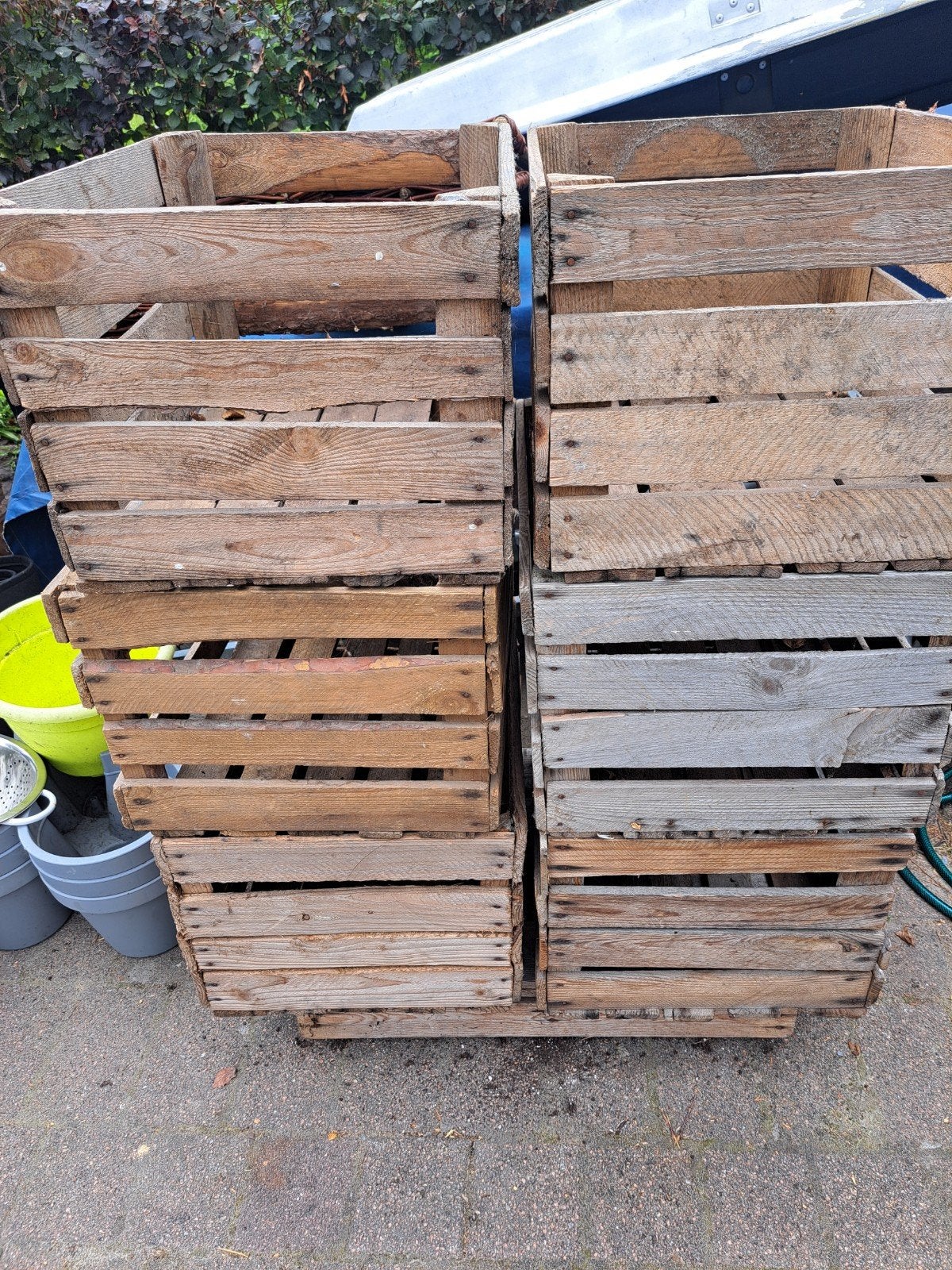 6 houten fruit kisten, Ophalen
