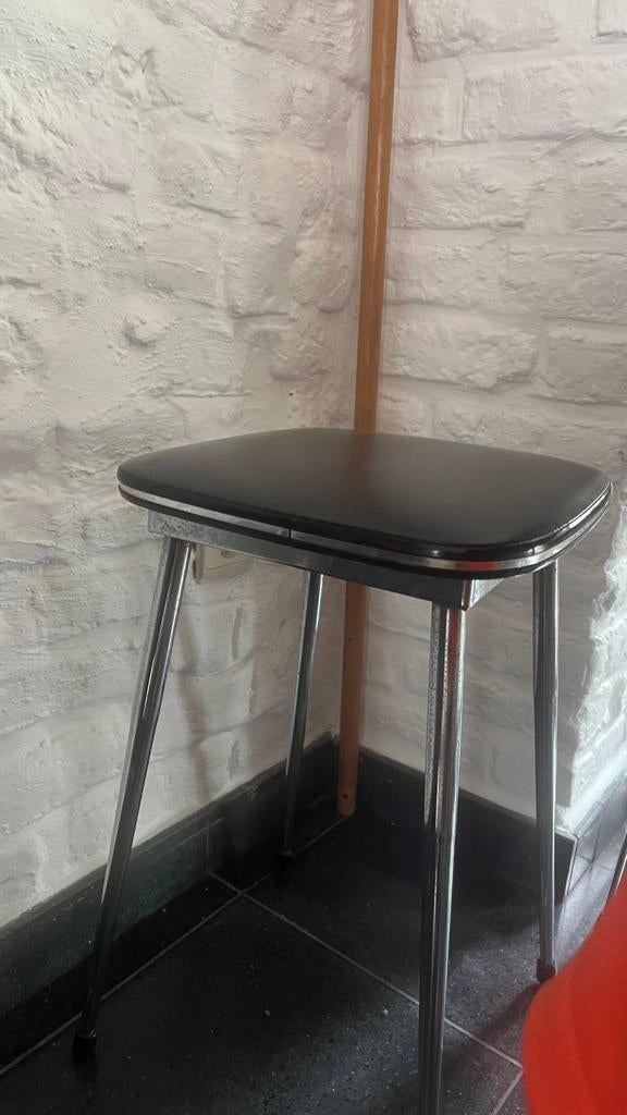 Zwarte vintage stoelen, Vintage, Enlèvement, Utilisé, Noir