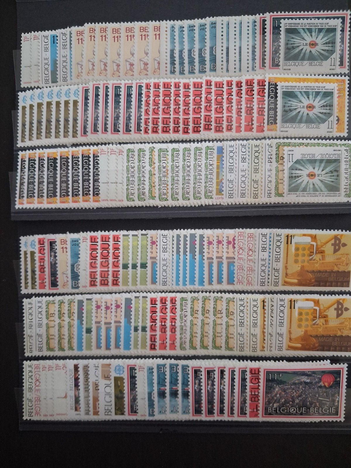plakzegels: 11 Bfr X 155 zegels postfris, Originele gom, Verzenden, Orginele gom, Kunst, Zonder stempel