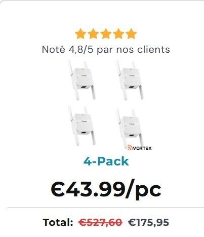 Vortex WiFi 6-extender, Ophalen of Verzenden, Nieuw, VORTEX
