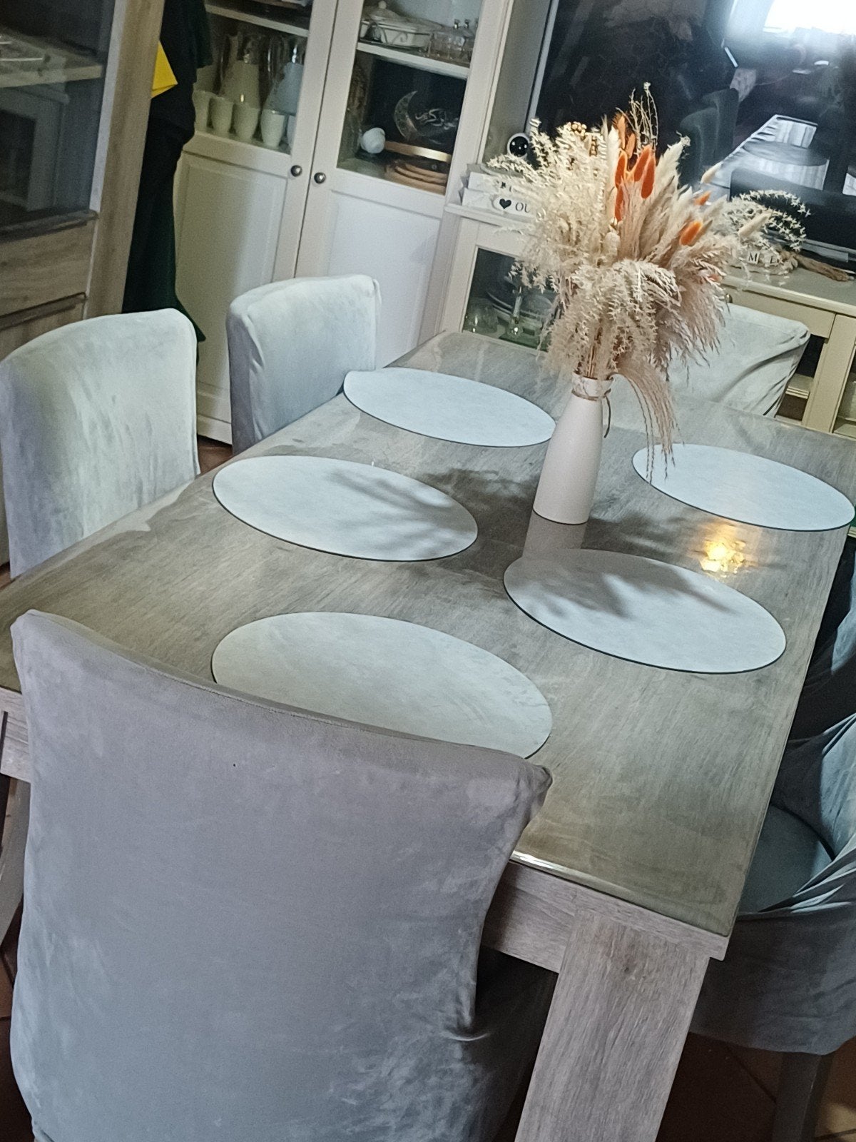 salle à manger complet, Maison & Meubles, Enlèvement, Gris, Une